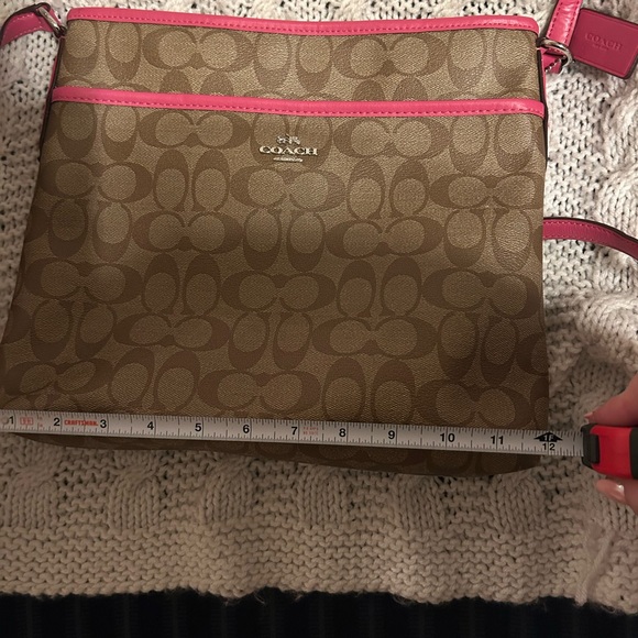 Coach Signature Brown and Pink Crossbody Bag - Picture 7 of 8